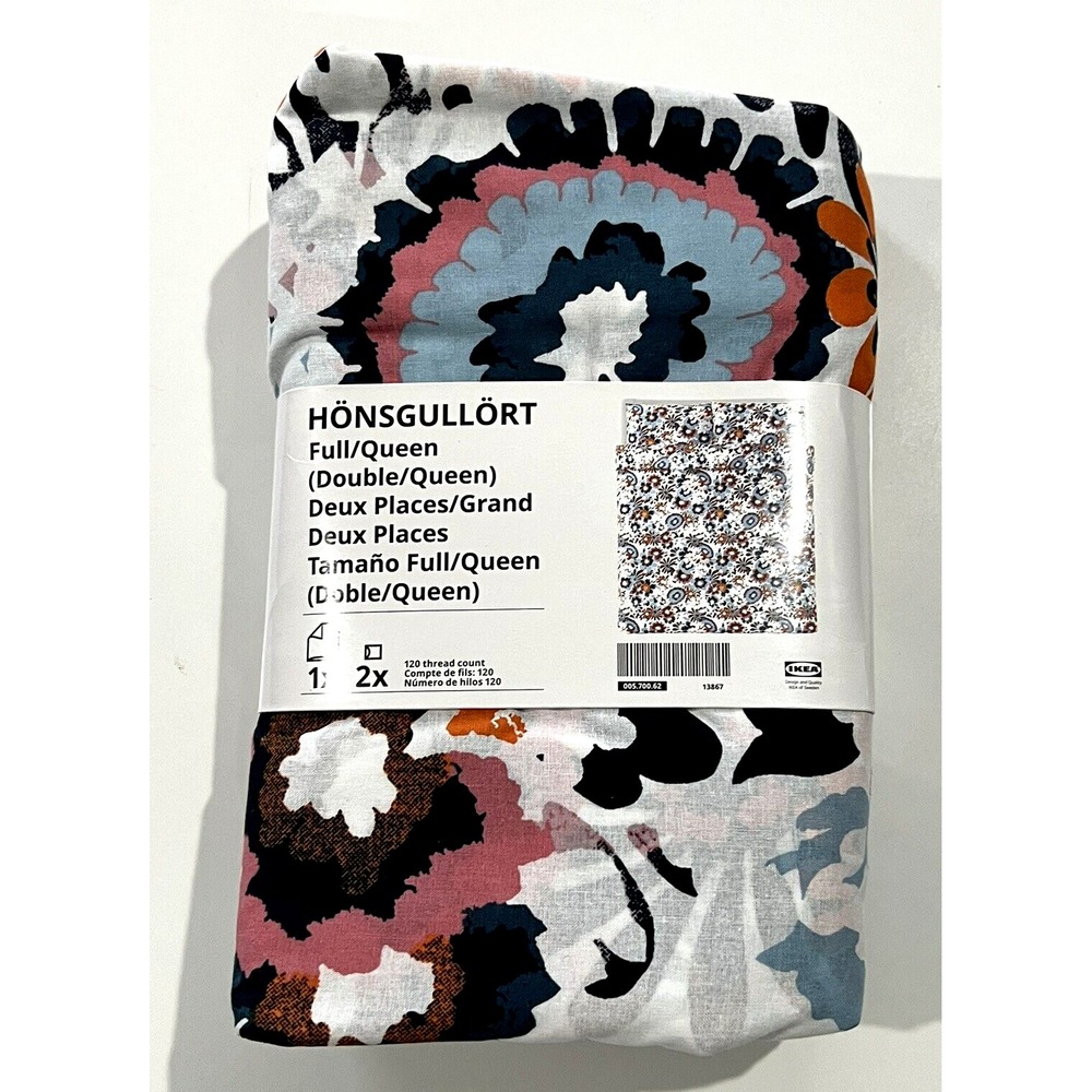 New IKEA HONSGULLORT Full/Queen Duvet Cover + 2 Pillowcase Floral /Multicolor